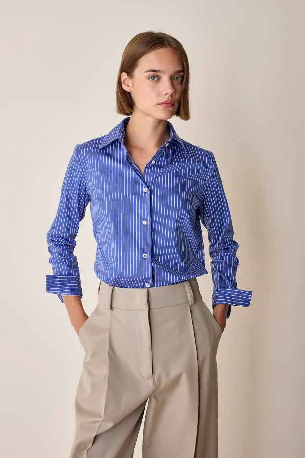 French collar cotton shirt