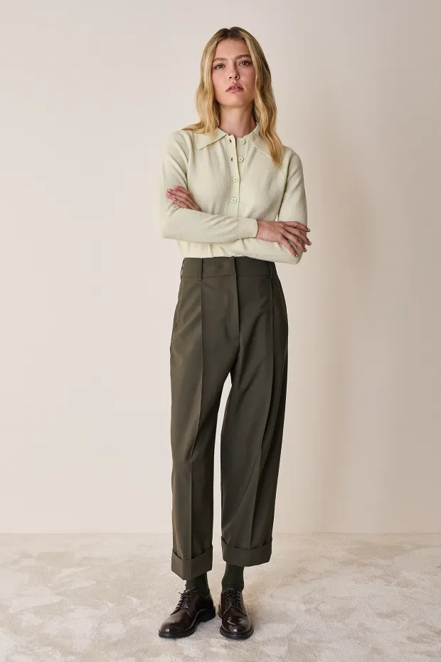 Wool wide-leg trousers