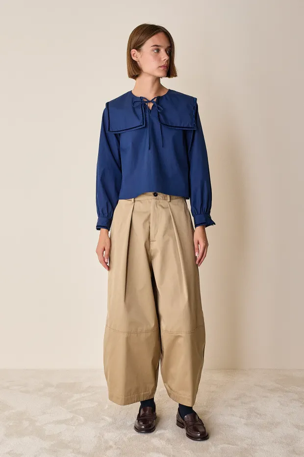 Cotton balloon trousers