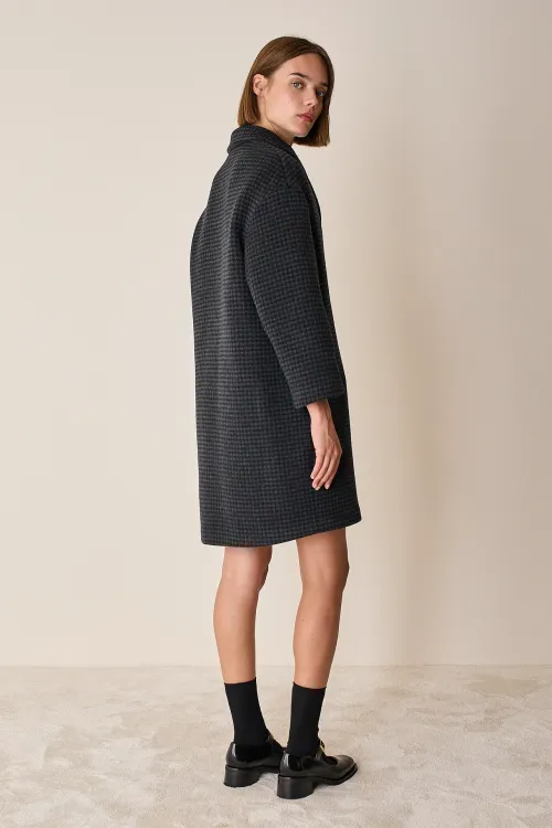 Cappotto a uovo in lana e cashmere