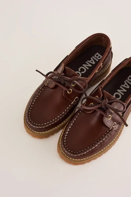 Rubber-soled boat shoes – Bianco