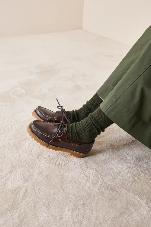 Rubber-soled boat shoes – Bianco
