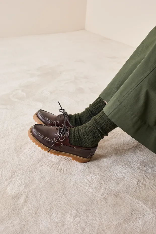 Rubber-soled boat shoes – Bianco