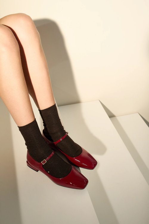 Glossy leather ankle-strap Mary Jane