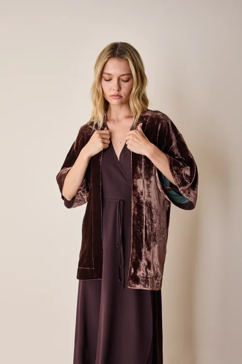 Velvet kimono jacket