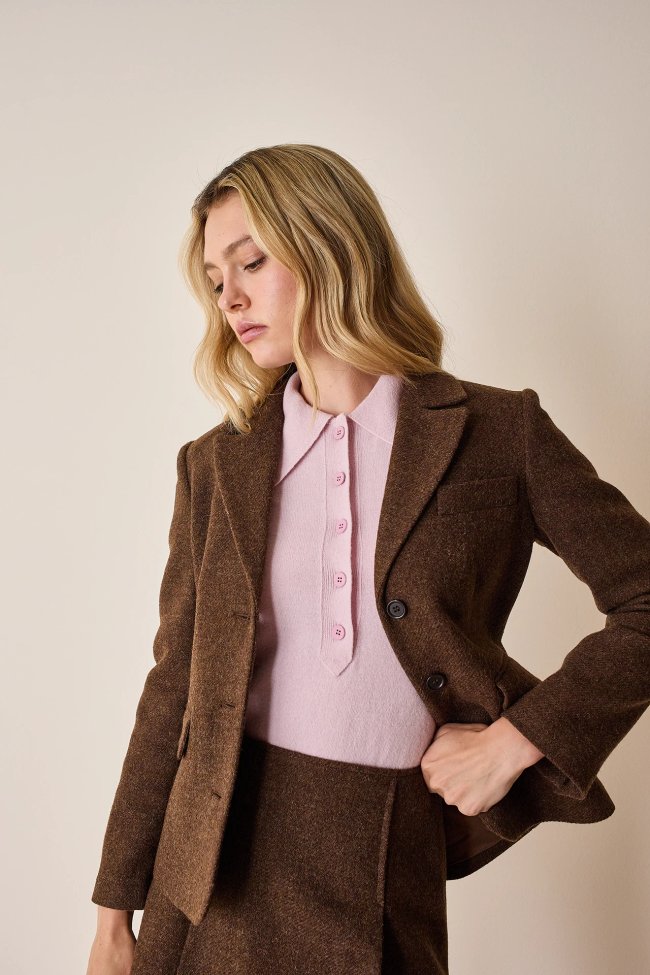Single-breasted wool jacket