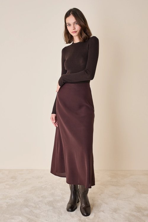 Long silk skirt