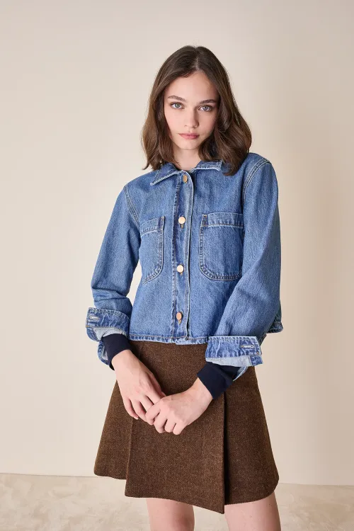 Giacca di jeans lavaggio chiaro