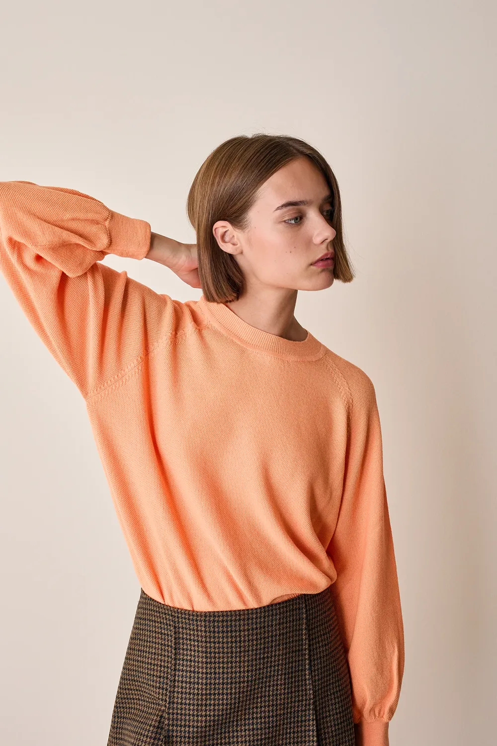 Maglia girocollo con maniche raglan