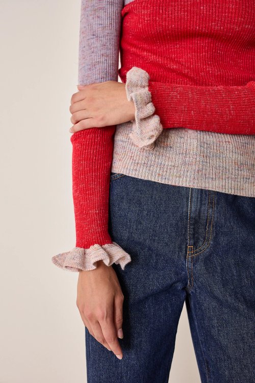 Color block crewneck