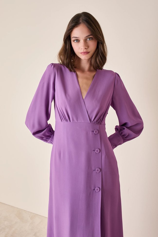 Silk blend long dress