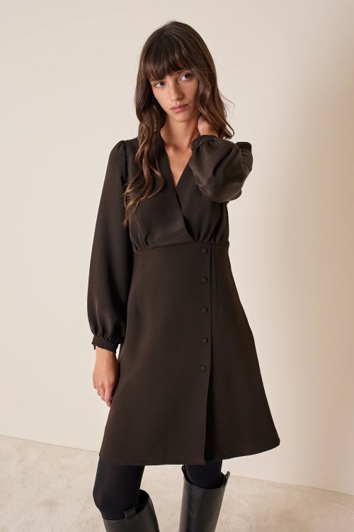 Wrap-neckline dress