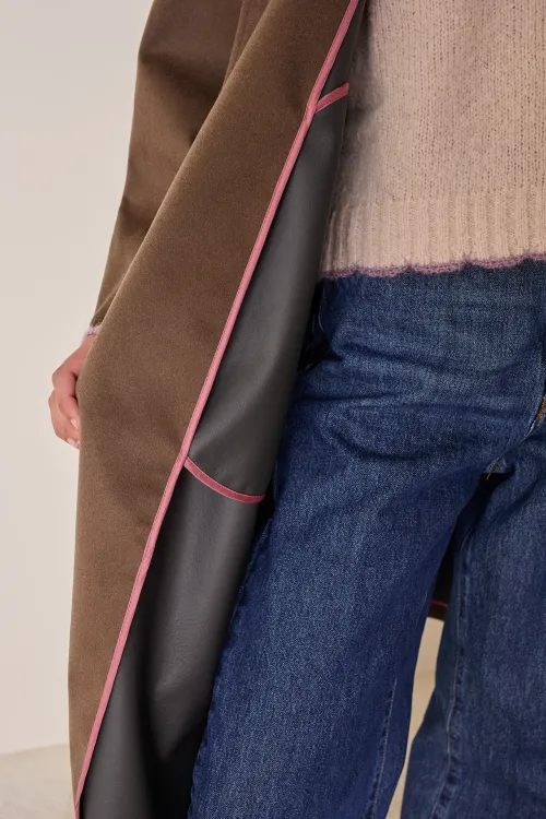 Cappotto in cashmere con interno spalmato