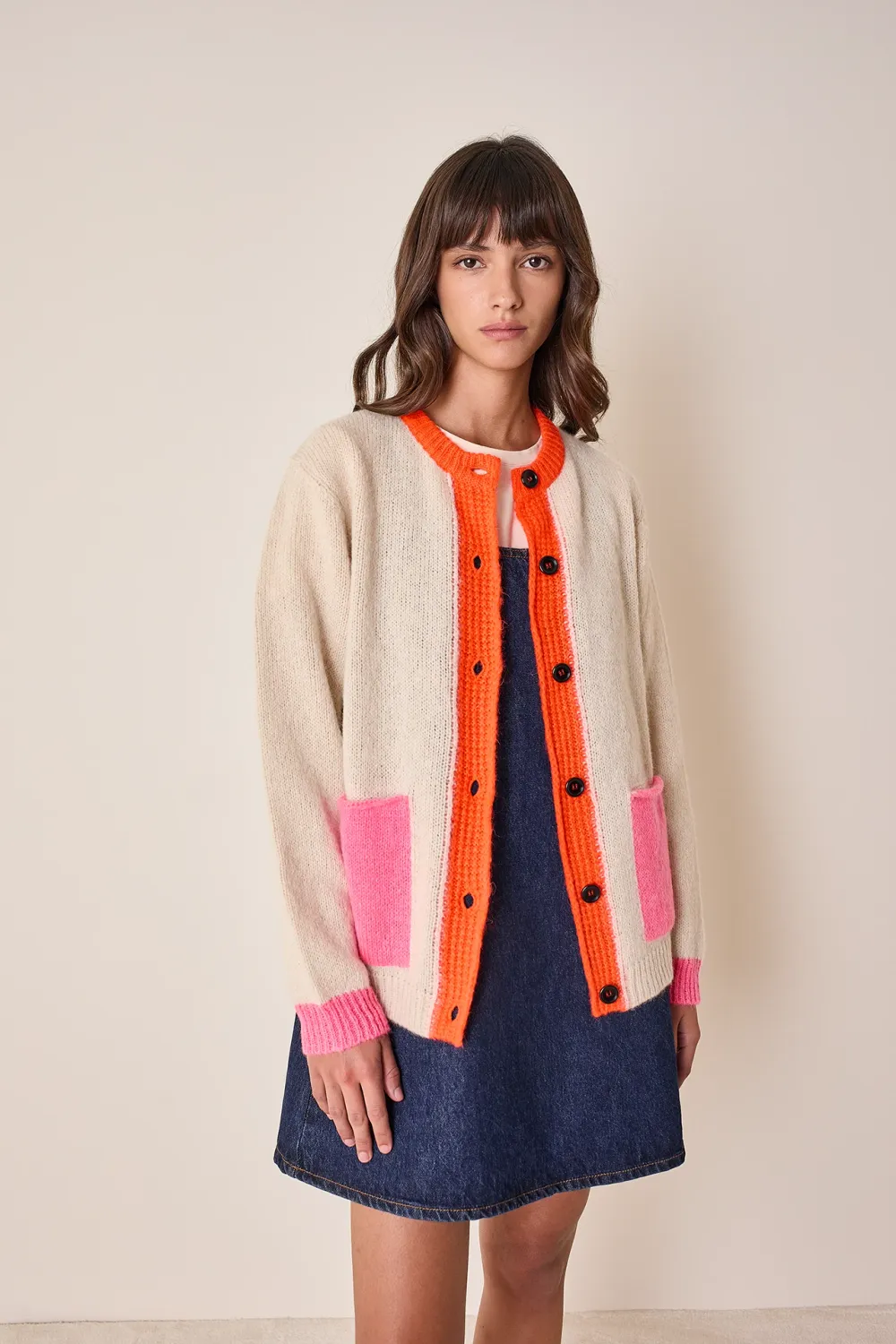 Cardigan multicolor in alpaca