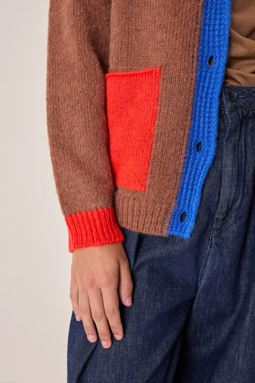 Cardigan multicolor in alpaca