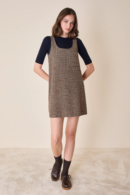 Wool-blend A-line dress