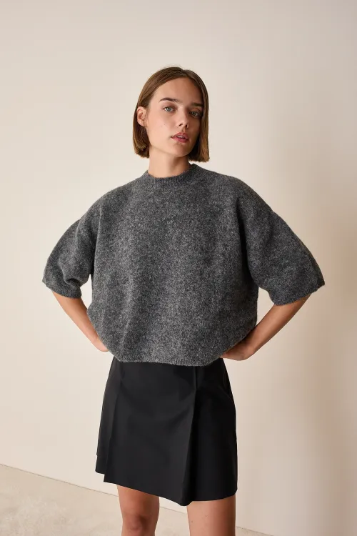 Maglia a mezze maniche in alpaca Piura