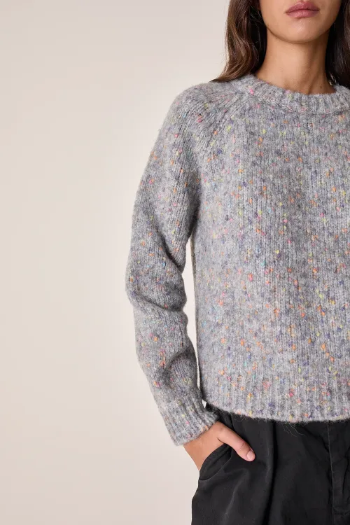 Maglia girocollo in filato mélange