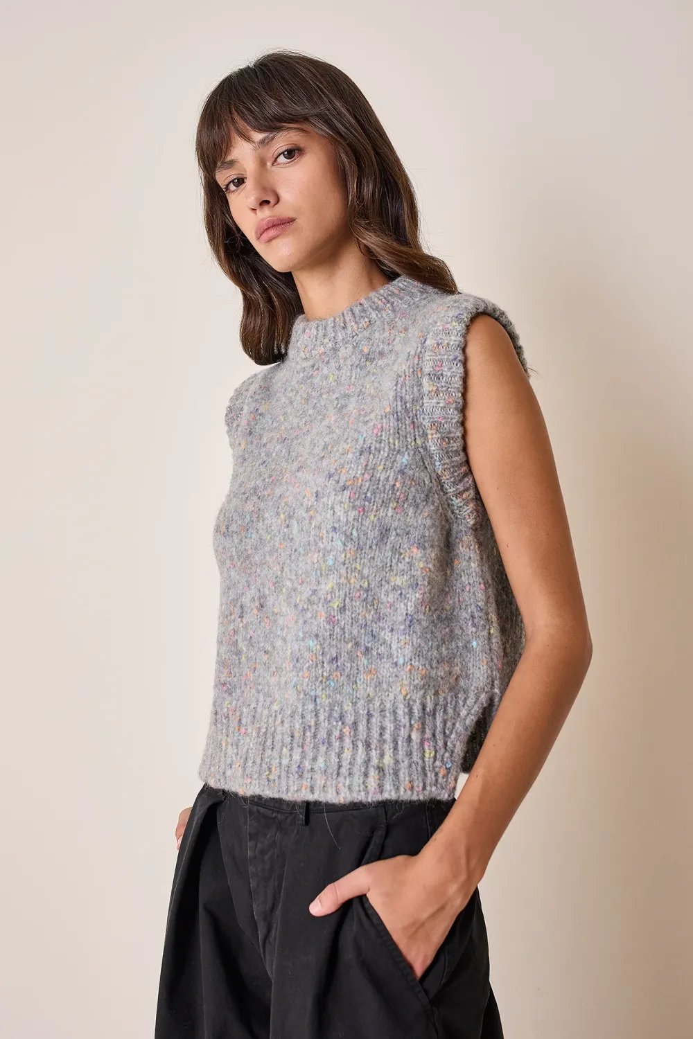 Gilet in filato mélange