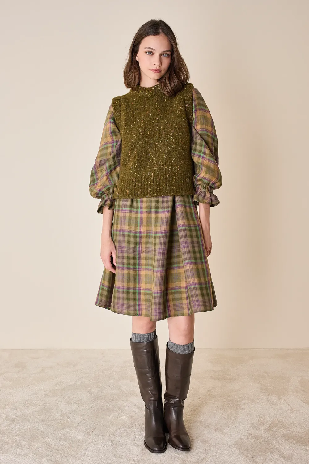Gilet in filato mélange